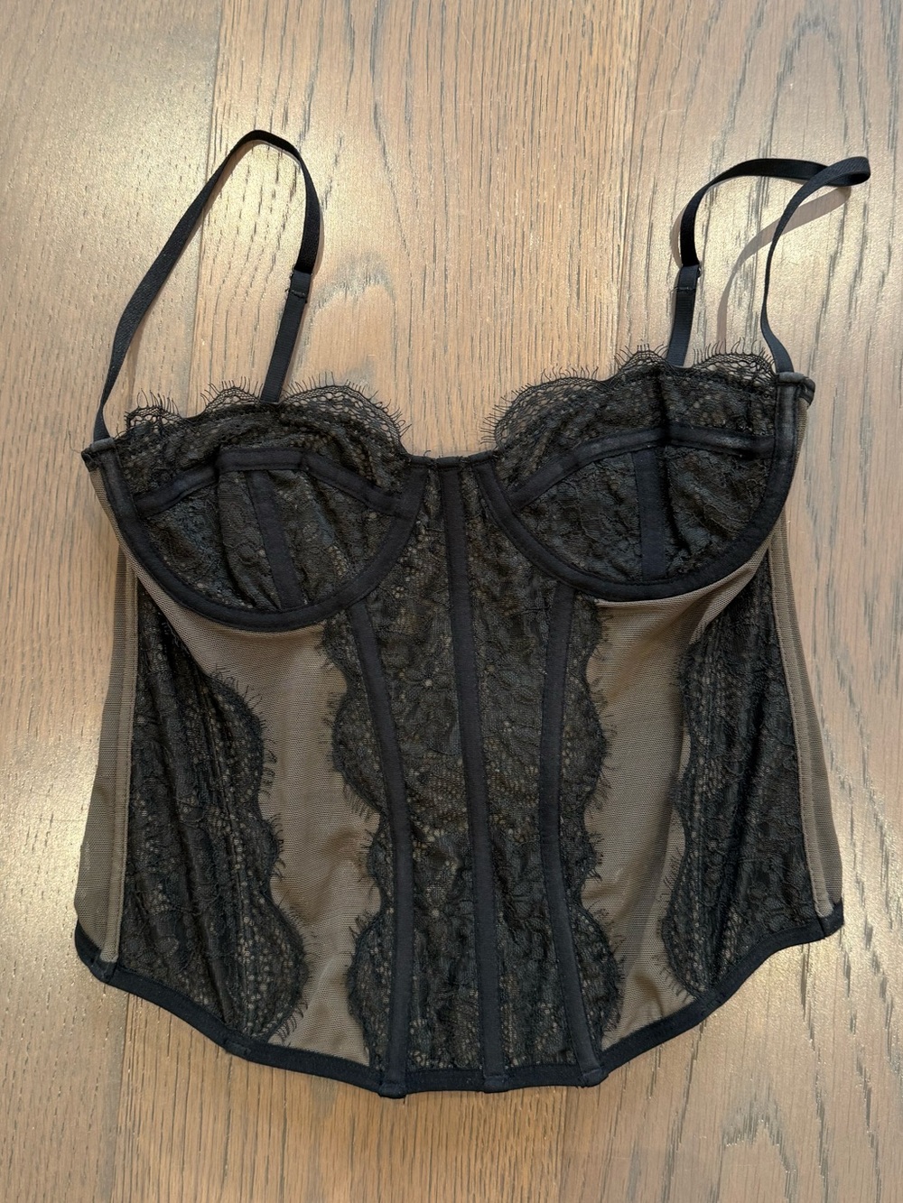 Urban Outfitters Black Lace Bustier Top